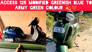 Basic Modified SUZUKI ACCESS 125 Bs6🔥 |Dark Green Colour Some parts Black Wrap | Full Video 💫