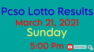 Pcso Lotto results March 21, 2021 5:00 Pm | 2D lotto | 3D lotto