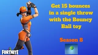 Fortnite - Get 15 bounces in a single throw with the Bouncy Ball toy - Season 8 Week 5 Challenges