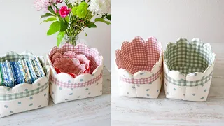How to sew a Large Scalloped Basket | DIY Storage Organizer | Fabric Bin | Beginner Sewing