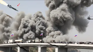 The RUSSIAN Invasion Is Over! Ukraine bombards Russian ammunition supply convoy Over the Bridge