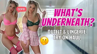 Naughty School Girl Outfits and Lingerie Try on Haul | Hot Costume, Mini Skirt, Pig Tails