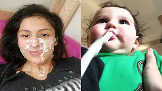 The moment babies vomit on their parents' faces - 🤮 Funny Baby Puke 🤮 -  Funny Pets Moments