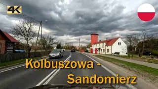 Driving in Poland in a windy day from Kolbuszowa to Sandomierz | spring 2024 | 4K