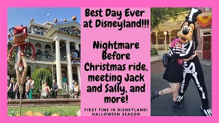 First Time in Disneyland | BEST DAY EVER! Halloween edition! Meeting Jack and Sally, and more!