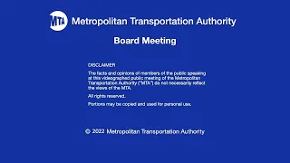 MTA Board - NYCT/Bus Committee Meeting - 05/23/2022