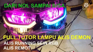 Variasi motor cara pasang lampu alis running demon nmax terbaru