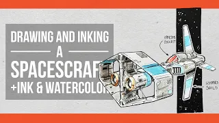 How to draw a spaceship and ink it