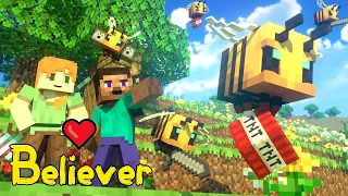 Minecraft Music Animation Believer 😍❤️😍 (Bees war🐝 - part 1)