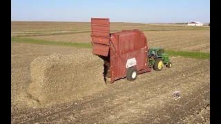 Making BIG STACKS near Coggon Iowa (Hesston Stakhand)