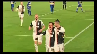 Cristiano Ronaldo kiss lips Paulo Dybala after goal vs Parma