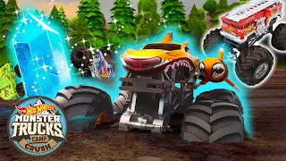 5 Alarm Rescues Tiger Shark from the Mud! 🚨🚒  | Hot Wheels Monster Trucks