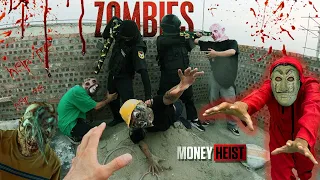 ZOMBIE MONEY HEIST vs POLICE 1.0 (Epic Parkour POV Chase) | Highnoy