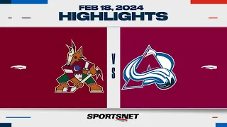 NHL Highlights | Coyotes vs. Avalanche - February 18, 2024