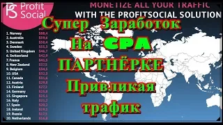 Заработок на CPA партнёрке На привлечением трафика ProfitSocial