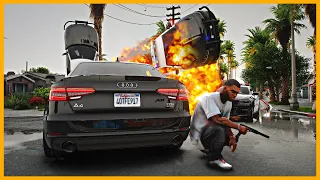 GTA 5 Rtx Remix Graphics -  Insane Audi A4 LA Police Chase | RTX 4090 Gameplay