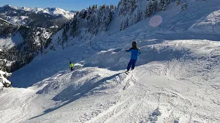 Stevens Pass 2022-03 - 7th Heaven Rock Garden (w/ 10yr 0ld)