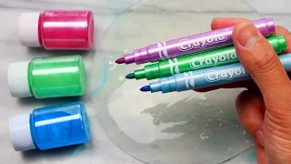 Most Satisfying Slime ASMR Video! Relaxing Crayola Markers & Pigment Powder Slime Mixing Video #40!