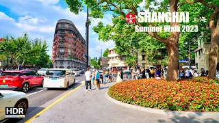 Shanghai Summer Walk 2023 - Former French Concession - Phoenix Trees, Historic Architecture - 4K HDR