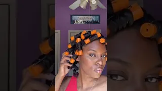 Perm Rod Set On Blown Out Hair #Shorts #Naturalhair