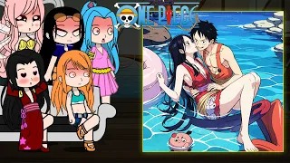 👒 Girls Onepiece ( Boa , Nami , Robin ...) react to Luffy - Gear 5 | Gacha Club | One piece react 👒