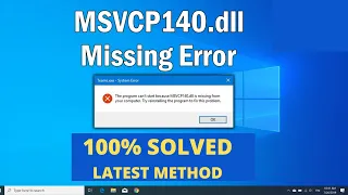 FIXED- ✅ The program can't start because MSVCP140.dll is missing from your computer windows 2022