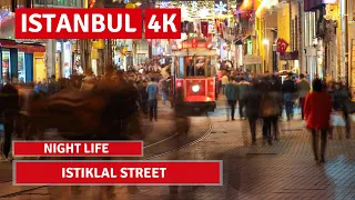 Istanbul 2022 Nightlife Istiklal Street Walking Tour 1 April|4k UHD 60fps