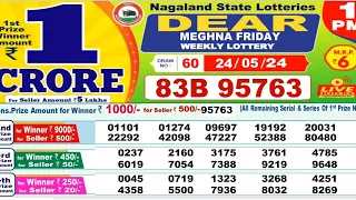 Nagaland lottery result today 1pm  24/05/2024 -  morning Nagaland State Lottery Result Pdf.