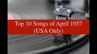 Top 10 Songs of APRIL 1957; Marty Robbins, Gale Storm, Mathis, Jim Reeves (Billboard Top Peakers)