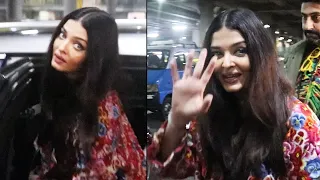 Beautiful Bollywood Actress Aishwarya Rai Spotted At Airport | Aishwarya Rai  Latest Visuals | NB