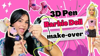 Barbie Doll makeover with 3D Pen 😱 #crafteraditi #youtubepartner #barbiedoll #3dpen @CrafterAditi