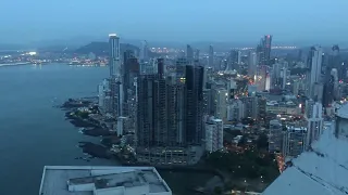 JW Marriott Panama and Sun Casino Rooftop Bar View of Panama City Skyline (Formerly Trump Tower)