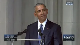 Former President Barack Obama tribute to Senator John McCain -- FULL VIDEO (C-SPAN)