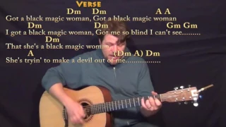 Black Magic Woman - Guitar Lesson Chord Chart in Dm with On-Screen Lyrics