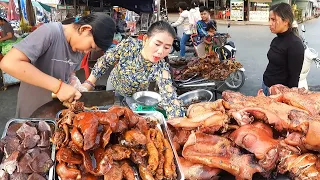 Special Yummy! Braised Pork & Pork BBQ - Cambodian Street Food