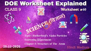 Worksheet 60 Class 9 DOE | 25-11-2020 Rutherford's Alpha Particles Scattering Experiment |