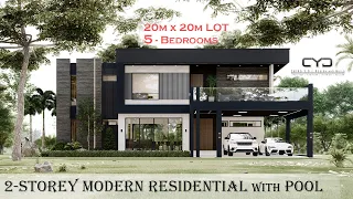 Project #44: A 5-BEDROOM 2-STOREY MODERN HOUSE w/ POOL |  400sqm LOT | Design Concept | House Design