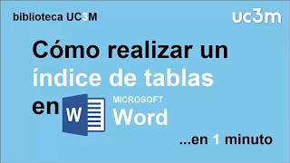 Cómo hacer un índice automático de tablas en Word