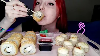 РОЛЛЫ СУШИ МУКБАНГ/sushi rolls mukbang