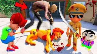 Little Singham Kicko Saved Lion 🦁Playing Hide And Seek Granny Grandpa And Shinchan In Gta 5