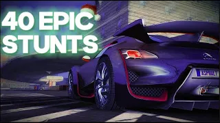 Asphalt 8 | TOP 40 Epic Stunts (cheats ; glitches )