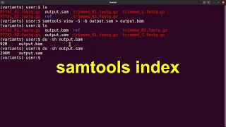 Samtools tutorial - index a bam file | samtools tutorial