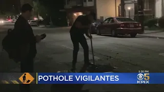 Anonymous 'Pothole Vigilantes' Fix Damaged Streets In Oakland