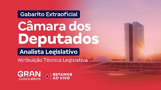 Concurso Câmara dos Deputados | Gabarito Extraoficial:  Analista Legislativo Técnica Legislativa