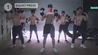 "FULLBODY TABATA" MUST DO【4 minute TOTAL BODY with Dumbbell】哑铃版！一首歌時間瘦身！