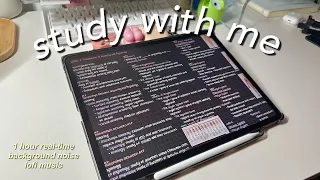 📚🎧 asmr study with me ~ 1 hour | ipad note taking, productive study, no music + background noise