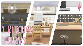 The same kitchen but 3 different styles in The Sims 4 #sims4 #sims4game #simsbuild #interiordesign