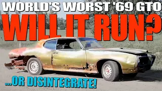 RUSTIEST GTO Ever! ROTTED Frame! Will It Run and Drive?