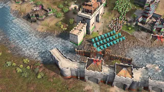 Age of Empires 4 - 4v4 NOMAD EPIC SIEGE AND PUSH | Multiplayer Gameplay