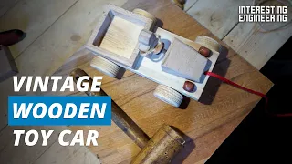 Crafting a vintage wooden toy car